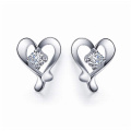 Boucles d&#39;oreille en coeur 925 Bijoux en argent sterling avec CZ